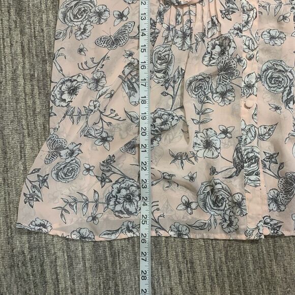 Torrid Women's 0 US 10 Blush Pink Floral Blouse‎ Top Birds Nature All Over Print - Picture 4 of 5